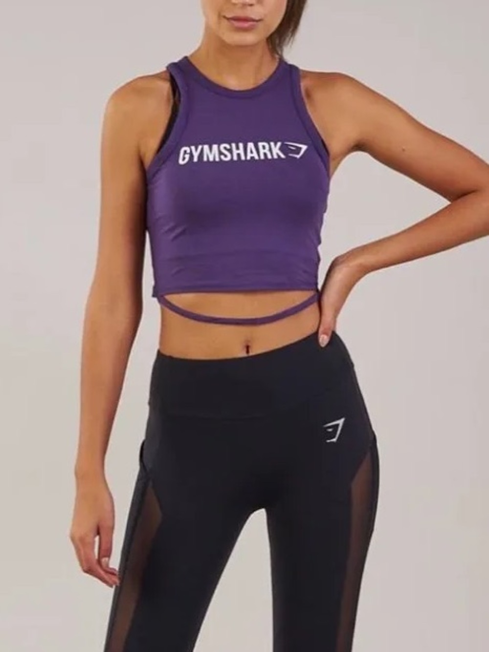 Gymshark Ribbon Crop Top Rich Purple Size XS